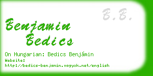 benjamin bedics business card